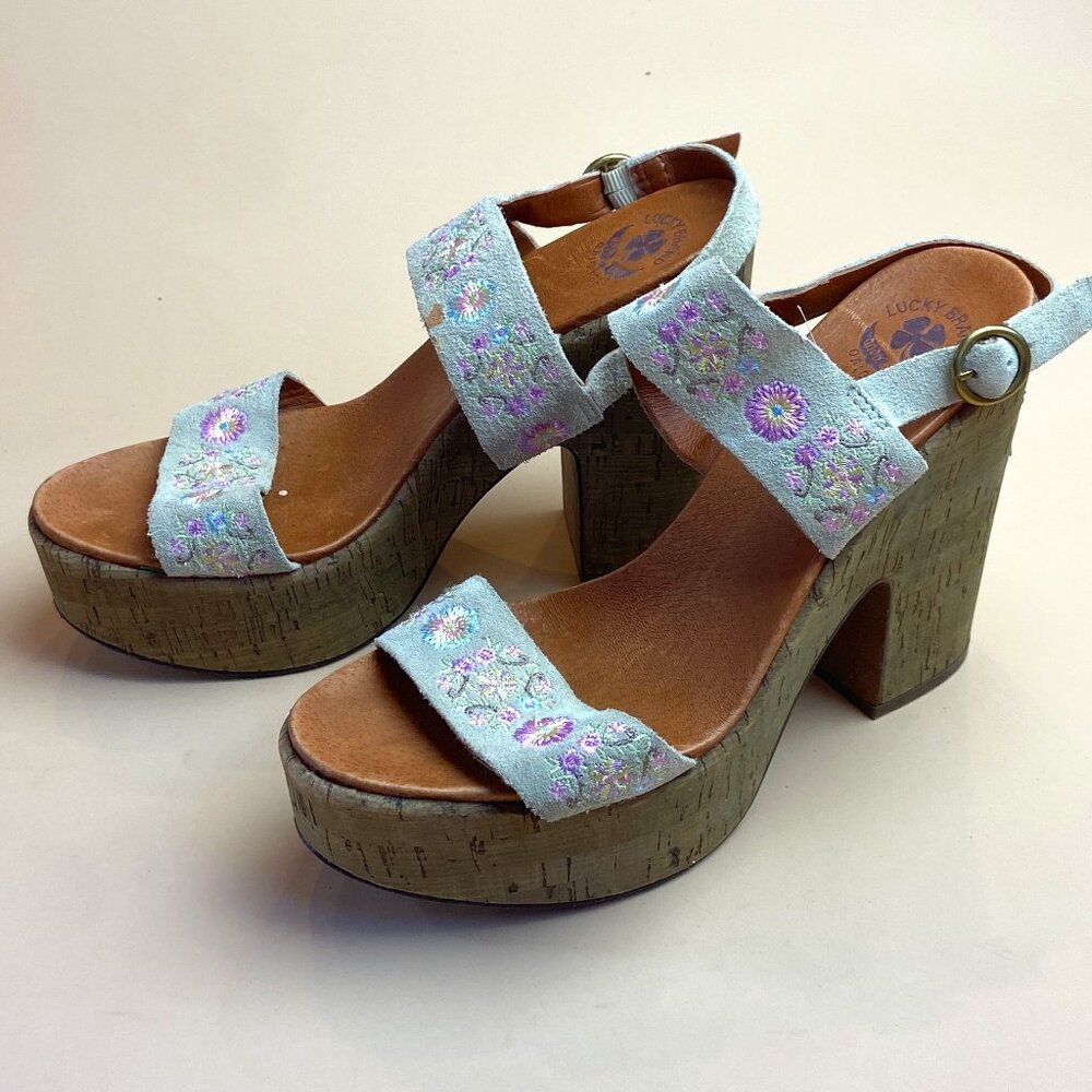 Lucky Brand Festival Y2K Flower Platform Sandals - Size 9 US